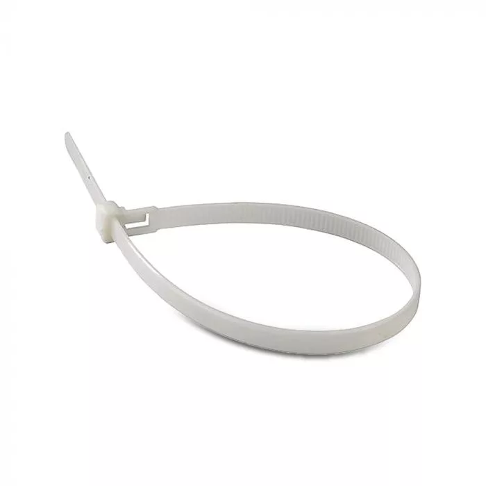 V-TAC kábelkötegelő csomag (100 db) 3,5 x 150 mm, fehér - 11165