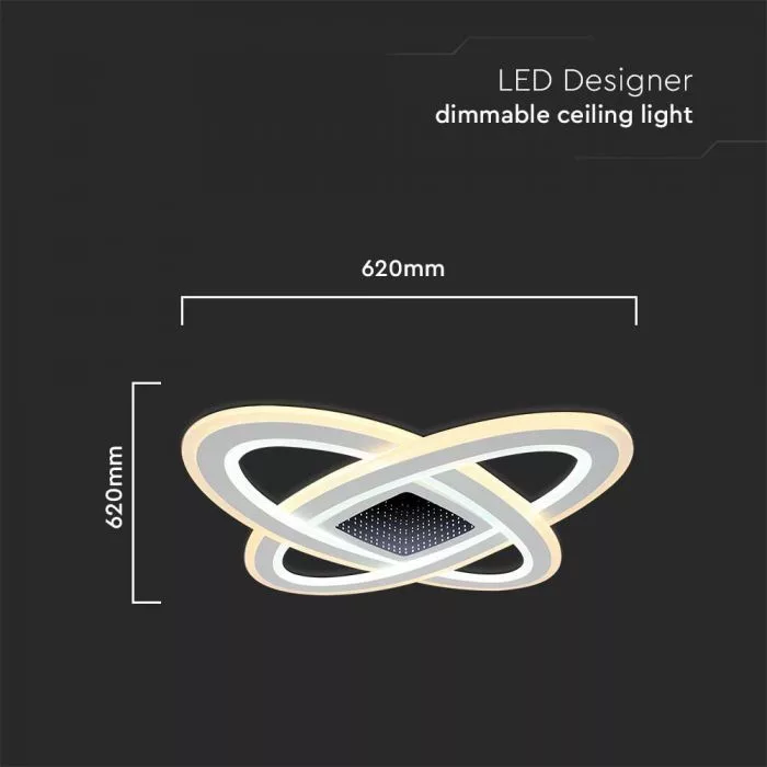V-TAC dekoratív mennyezeti LED lámpatest 130W 13600lm 3in1 + távirányítóval - 15360 - Image 5