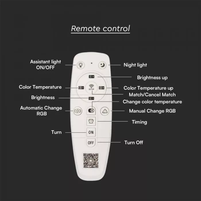 V-TAC dekoratív mennyezeti LED lámpatest 130W 13600lm 3in1 + távirányítóval - 15360 - Image 2