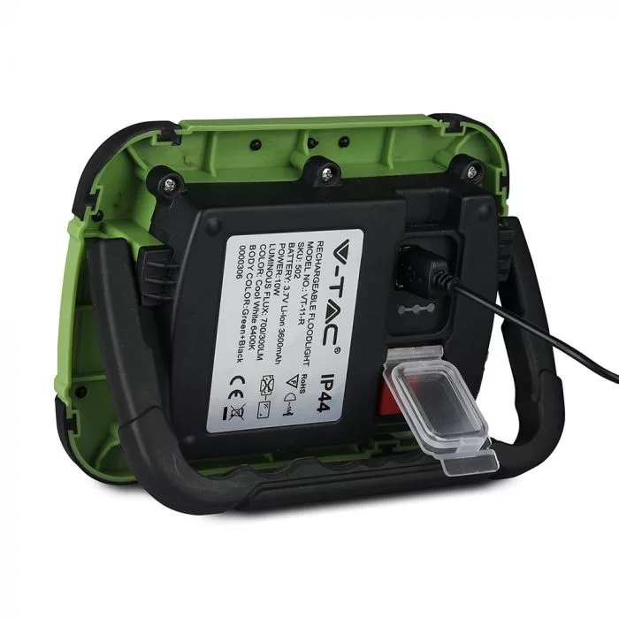 V-TAC LED tölthető reflektor USB aljzattal, SOS funkcióval 10W 700lm 100o 4000K (Samsung Chip) - 20037 - Image 2