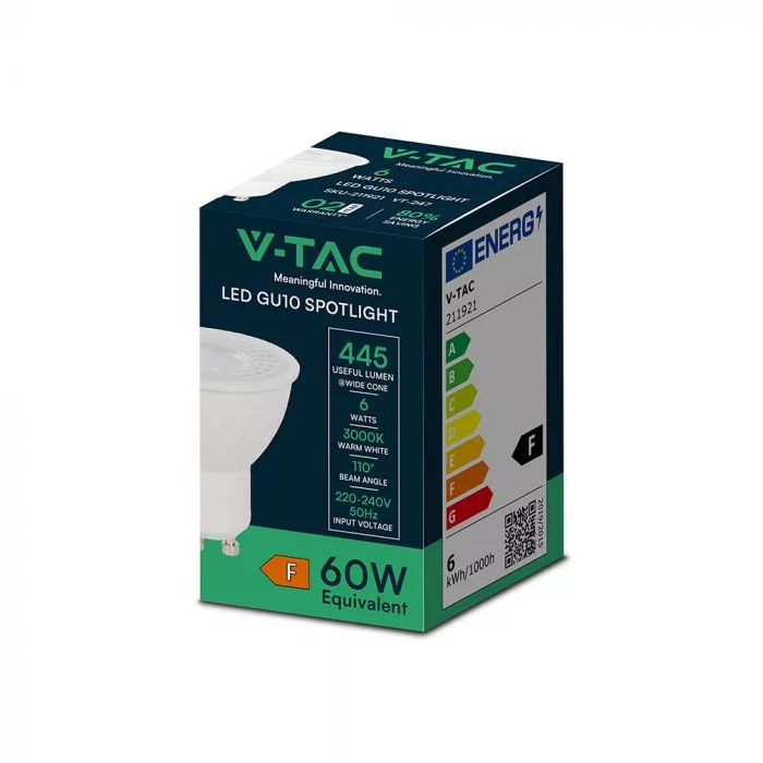V-TAC LED spot GU10 MR16 6W 445lm 110o 4000K - 211931 - Image 7