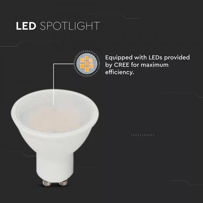 V-TAC LED spot GU10 MR16 4,5W 400lm 4000K 110o (Cree LED) - 21202-6 - Image 4