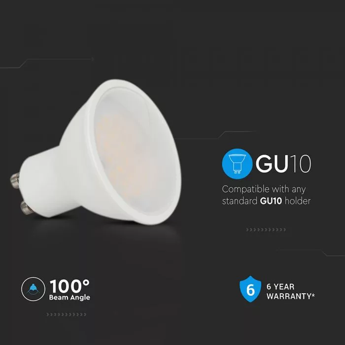 V-TAC LED spot GU10 MR16 4,5W 400lm 4000K 110o (Cree LED) - 21202-6 - Image 3