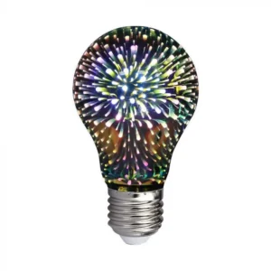 V-TAC LED 3D hatású filament COG E27 A60 3W 3000K gömb - 212704