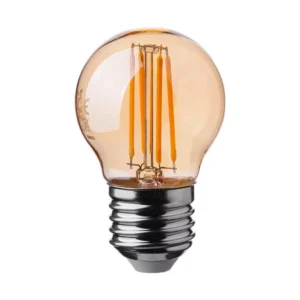 V-TAC LED borostyán filament COG E27 G45 4W 350lm 2200K gömb - 217100