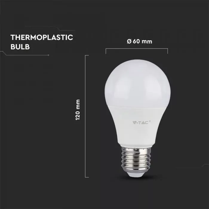 V-TAC LED E27 A60 8,5W 806lm 200o 3000K gömb - 217260 - Image 5