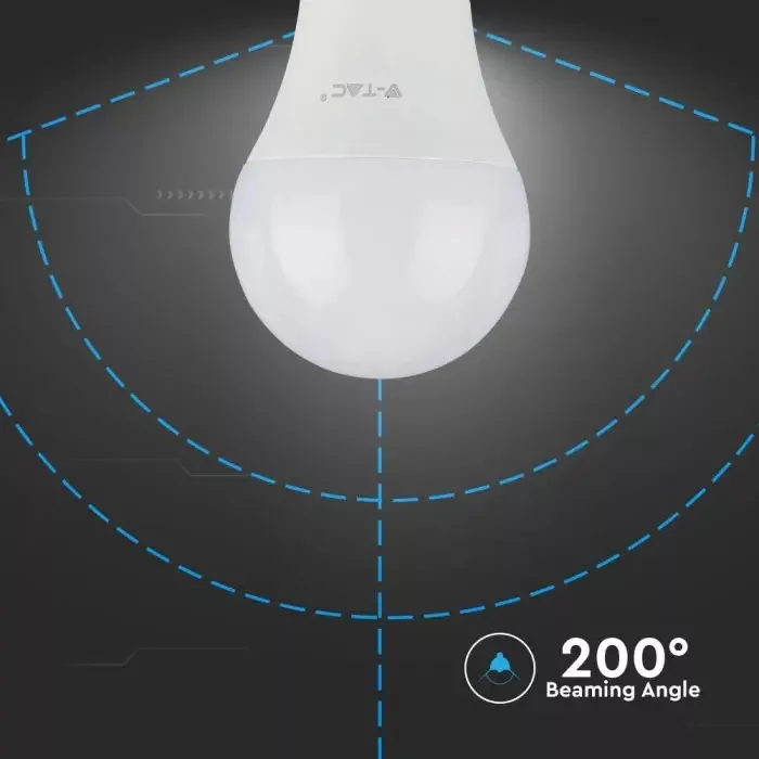 V-TAC LED E27 A60 8,5W 806lm 200o 3000K gömb - 217260 - Image 3