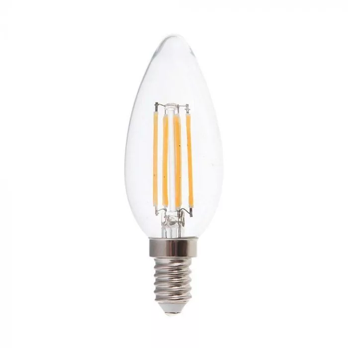 V-TAC LED filament COG E14 C35 6W 600lm 3000K gyertya - 217423