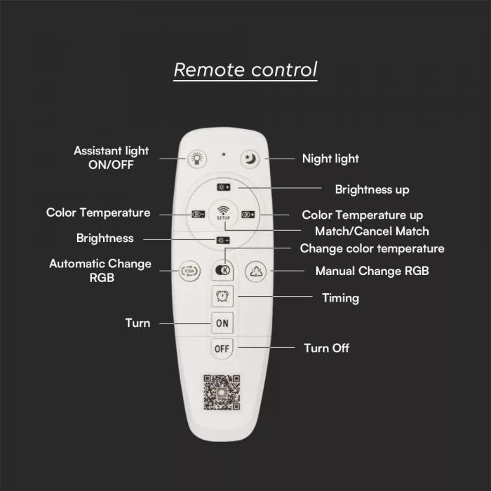 V-TAC dekoratív mennyezeti LED lámpatest 77W 6700lm 3in1 + távirányítóval - 23396 - Image 3