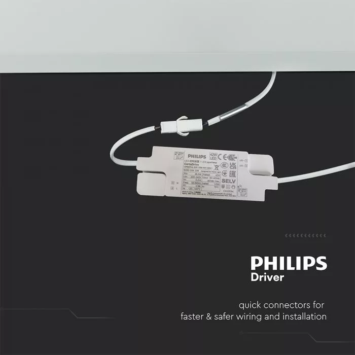 V-TAC Backlit LED panel 40W 600x600mm PHILIPS DRIVER 120lm/W 4800lm 4000K - 23822 - Image 4