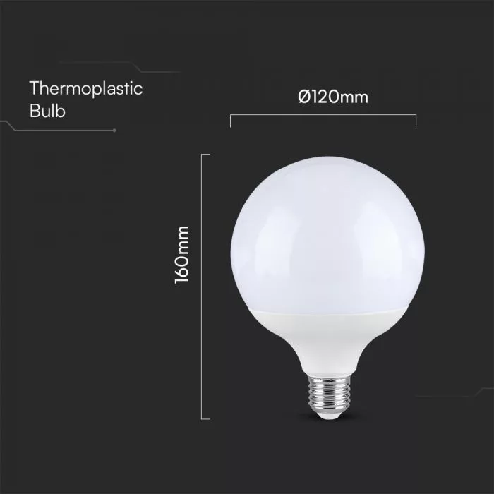 V-TAC LED E27 G120 22W 2600lm 200o 4000K nagygömb - 23884 - Image 2