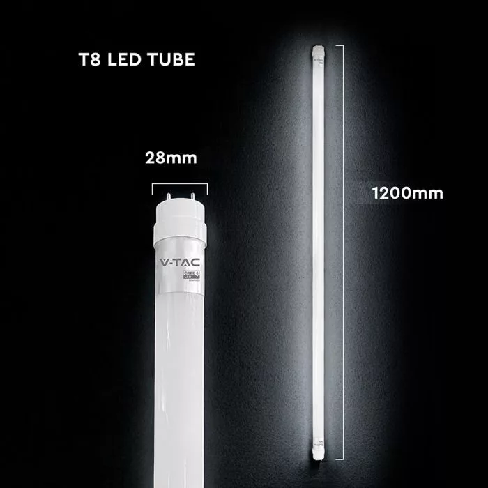 V-TAC LED T8 Nano plastic fénycső 12W 1800lm G13 120cm 4000K (High Lumen) - 240666 - Image 5