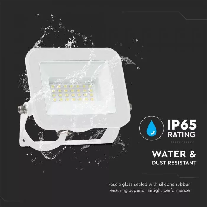 V-TAC SP-széria LED reflektor Samsung Chip 30W 2505lm, 6500K, fehér házas - 10025 - Image 9
