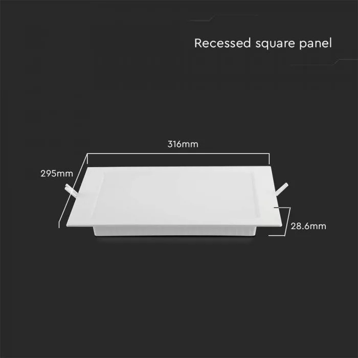 V-TAC süllyesztett négyzet alakú MINI LED panel 24W 2640lm 4000K - 10490 - Image 4