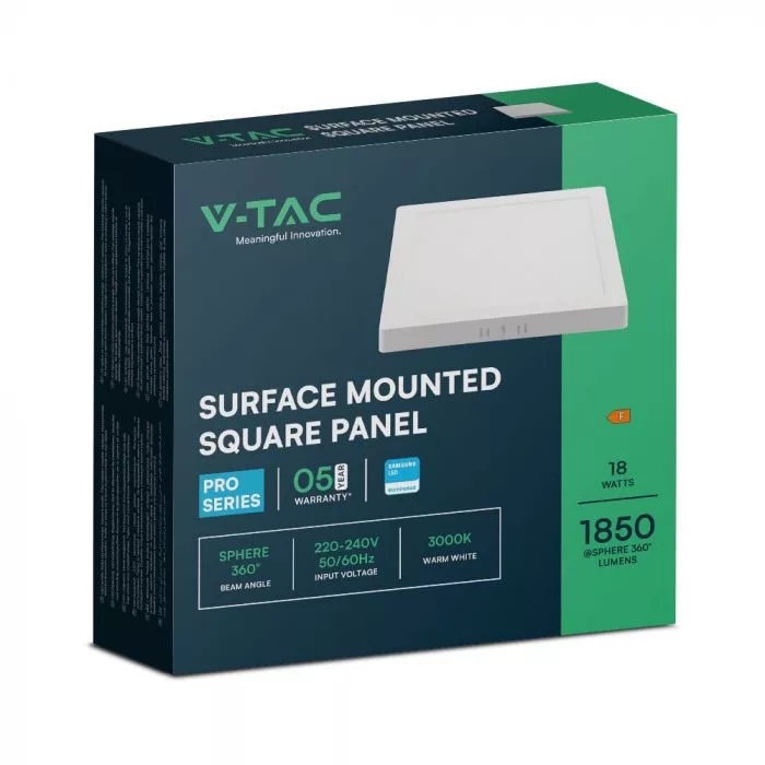 V-TAC PRO falon kívüli, négyzet alakú LED panel 18W 1980lm 3000K (Samsung Chip) - 104981 - Image 5