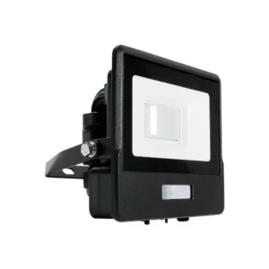 V-TAC LED reflektor Samsung Chip 10W 735lm 3000K, beépített mozgásérzékelővel, fekete házzal - 20256