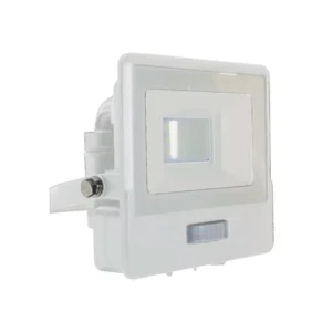 V-TAC LED reflektor Samsung Chip 10W 735lm 6500K, beépített mozgásérzékelővel, fehér házzal - 20270