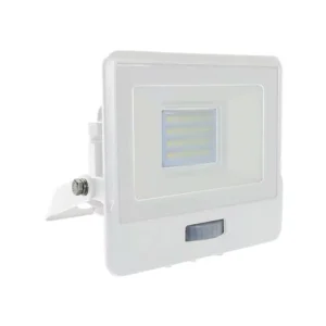 V-TAC LED reflektor Samsung Chip 20W 1510lm 6500K, beépített mozgásérzékelővel, fehér házzal - 20273