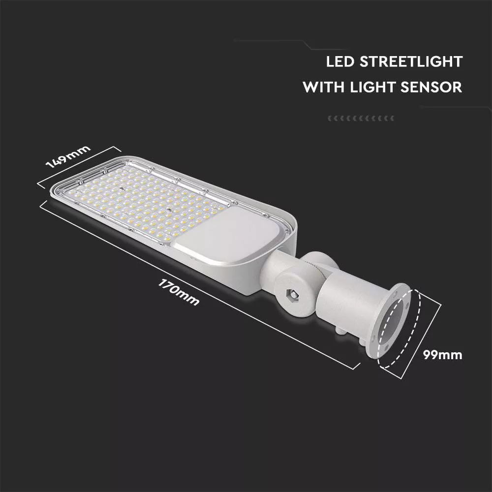 V-TAC Utcai LED lámpa, Samsung Chip, 50W 5000lm 6500K, alkonyszenzorol, ezüst színű - 20433 - Image 6