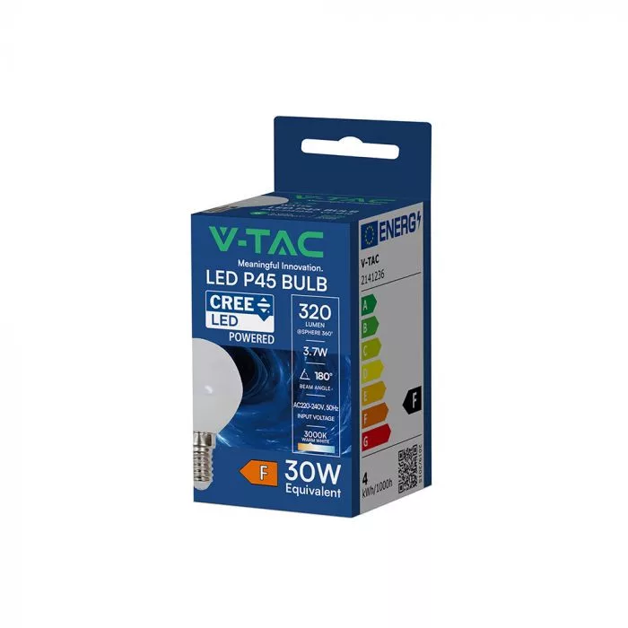 V-TAC LED E14 P45 3,7W 320lm 3000K kisgömb (CREE LED) - 2141236 - Image 3