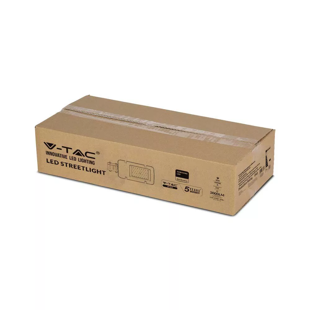 V-TAC LED utcai térvilágító lámpatest Samsung Chip 30W 3000lm 4000K, fekete színű - 215251 - Image 6