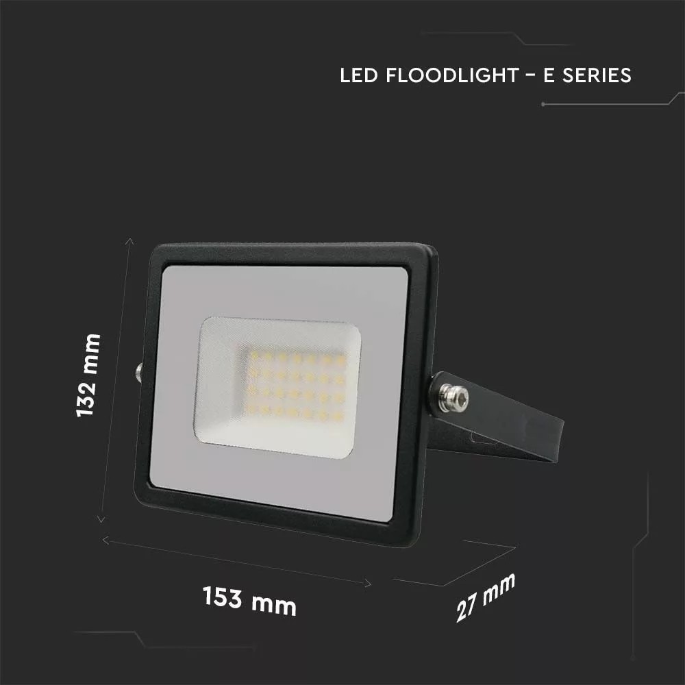 V-TAC LED reflektor 30W 2550lm 110o 4000K "E" széria fekete házas - 215953 - Image 7