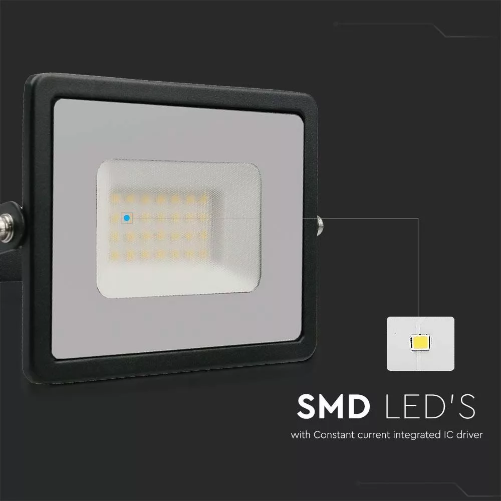 V-TAC LED reflektor 30W 2550lm 110o 4000K "E" széria fekete házas - 215953 - Image 6