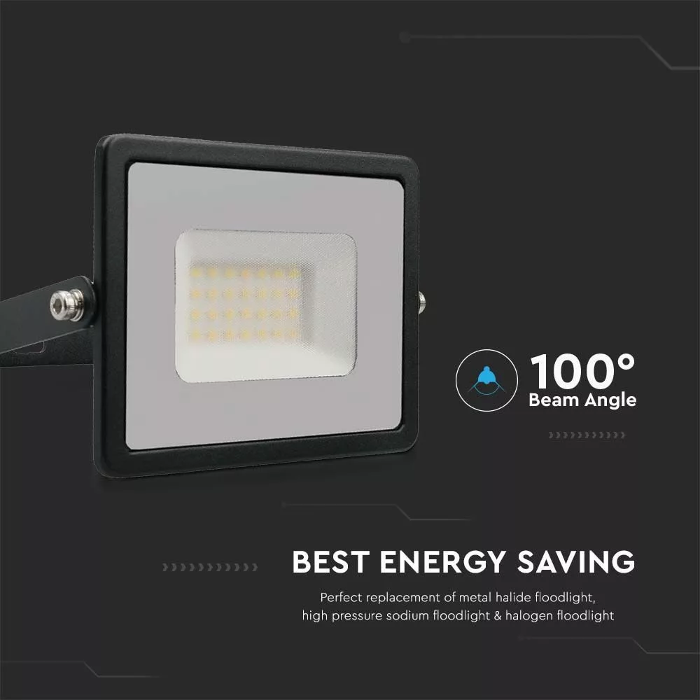 V-TAC LED reflektor 30W 2550lm 110o 4000K "E" széria fekete házas - 215953 - Image 4