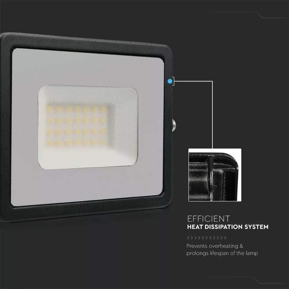 V-TAC LED reflektor 30W 2550lm 110o 6500K "E" széria fekete házas - 215954 - Image 5