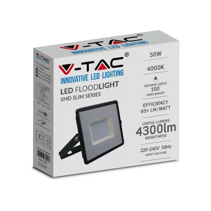 V-TAC LED reflektor 50W 4250lm 110o 4000K "E" széria fekete házas - 215959 - Image 7