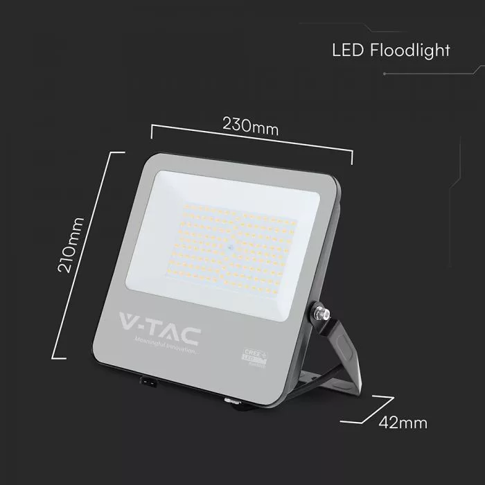 V-TAC LED reflektor Slimline 100W 13500lm 115o 3000K (Cree LED) 1 m hosszú vezetékkel, fekete házas - 232006 - Image 5