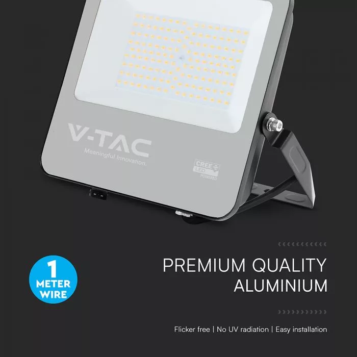 V-TAC LED reflektor Slimline 100W 13500lm 115o 3000K (Cree LED) 1 m hosszú vezetékkel, fekete házas - 232006 - Image 2