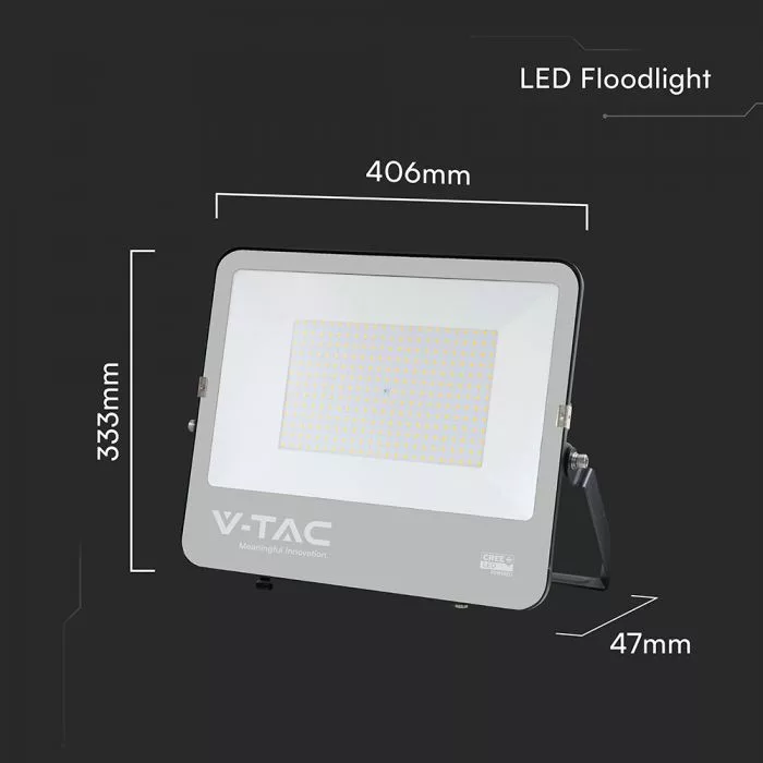 V-TAC LED reflektor Slimline 200W 22960lm 6500K fekete házas (CREE LED) - 232216 - Image 7