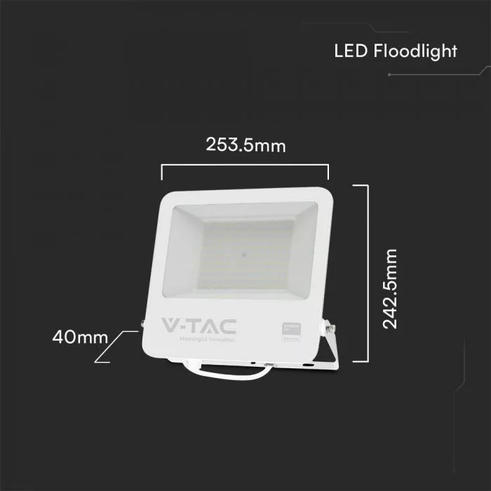 V-TAC LED reflektor Samsung Chip, 100W 8700lm 6500K, fehér házas - 23443 - Image 3