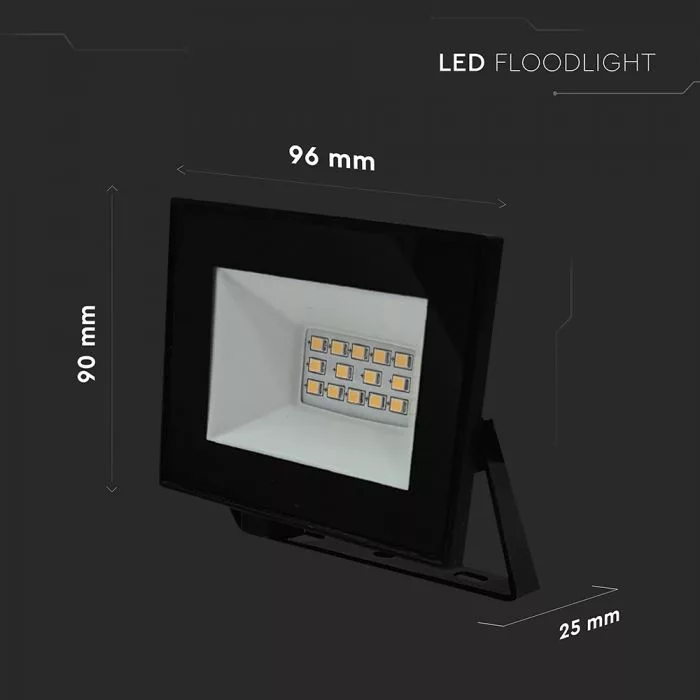 V-TAC LED reflektor 10W 850lm 110o 4000K fekete házas - 23972 - Image 4