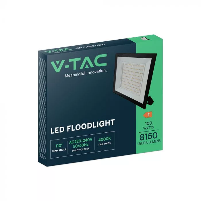 V-TAC LED reflektor 100W 8150lm 110o 4000K fekete házas - 23980 - Image 6