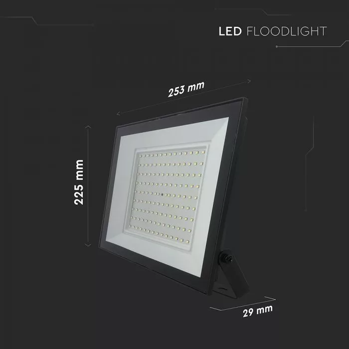V-TAC LED reflektor 100W 8150lm 110o 4000K fekete házas - 23980 - Image 4