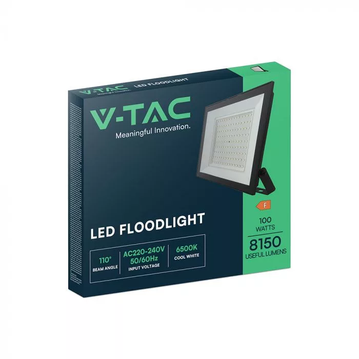 V-TAC LED reflektor 100W 9500lm 110o 6500K fekete házas - 23982 - Image 6