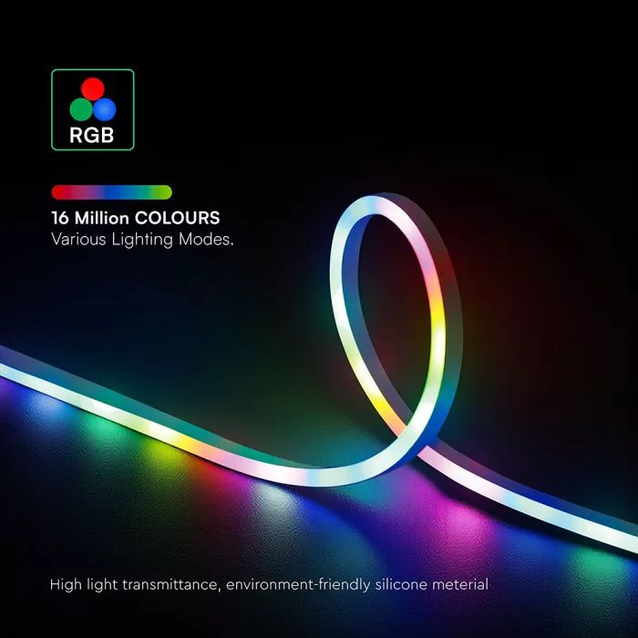 V-TAC Okos magic RGB NEON LED szalag, vezérlővel 30LED/m, 3W/m, 5V IP20 - 24050 - Image 5