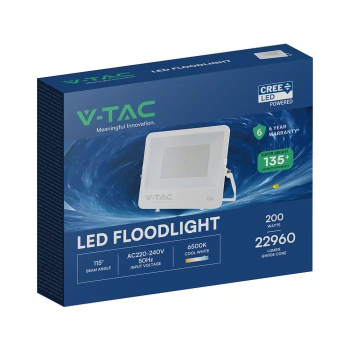 V-TAC LED reflektor Slimline 200W 22960lm 6500K fehér házas (CREE LED) - 242136 - Image 10