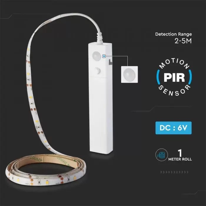 V-TAC LED elemes szalag mozgásérzékelővel 2,4W 200lm / m, 2700K - 2573 - Image 3