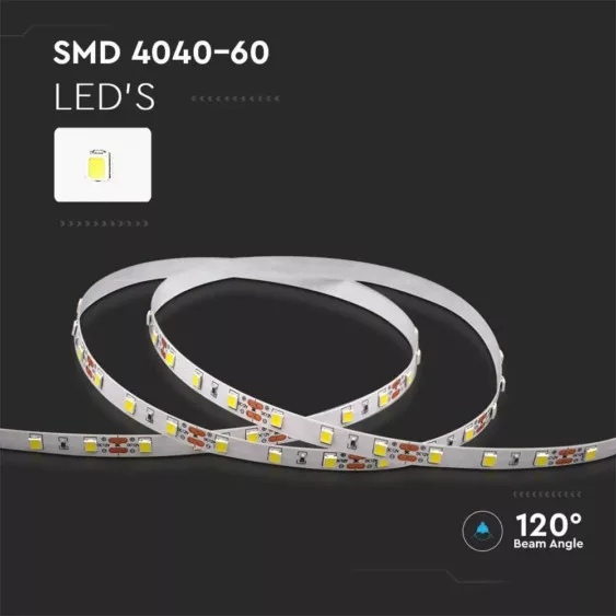 V-TAC LED szalag SMD4040 60 LED / m, 8W / m, 12V 800lm / m, IP20 4000K - 2932 - Image 4