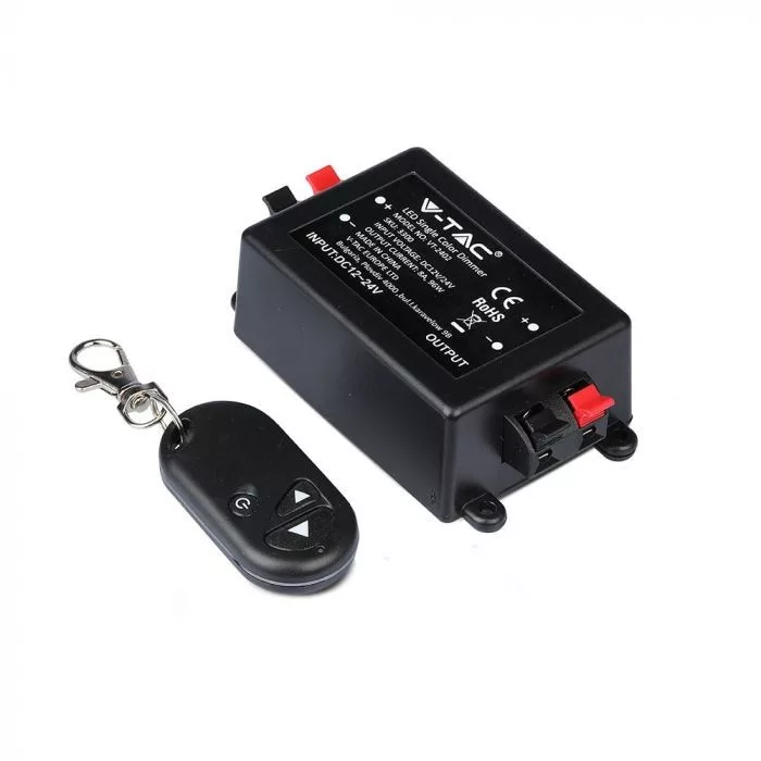 V-TAC LED szalaghoz távirányítós dimmer + vezérlő, 12V / 96W; 24V / 192W - 3300