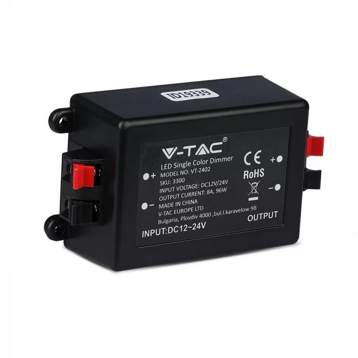 V-TAC LED szalaghoz távirányítós dimmer + vezérlő, 12V / 96W; 24V / 192W - 3300 - Image 3