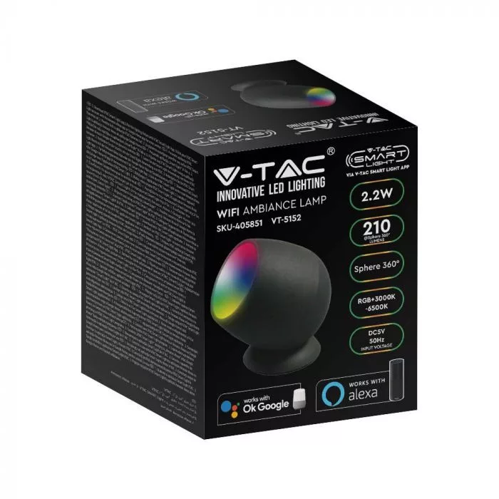 V-TAC LED 2,2W hangulatvilágítás RGB + 3in1 Alexa és Google Home kompatibilis - 405851 - Image 6
