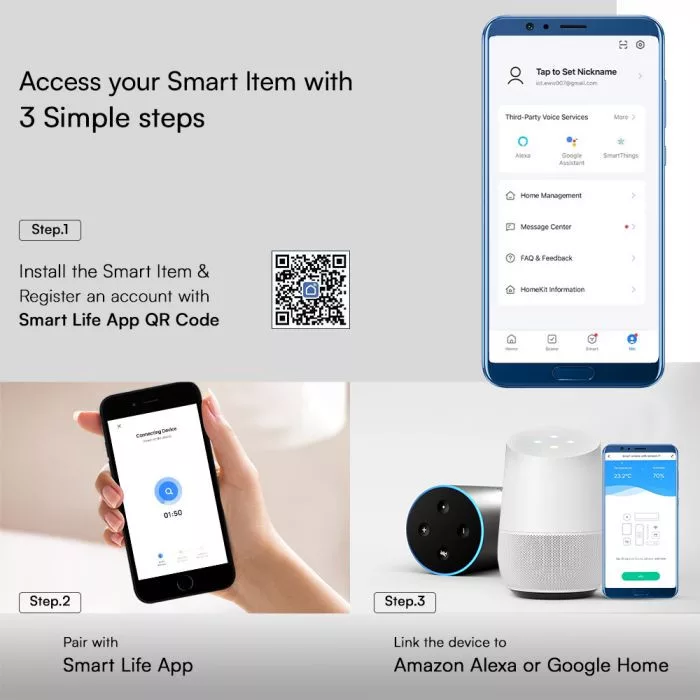 V-TAC LED 2,2W hangulatvilágítás RGB + 3in1 Alexa és Google Home kompatibilis - 405851 - Image 3