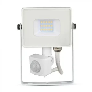 V-TAC LED reflektor Samsung Chip 10W 800lm 4000K, mozgásérzékelővel, fehér házzal - 434
