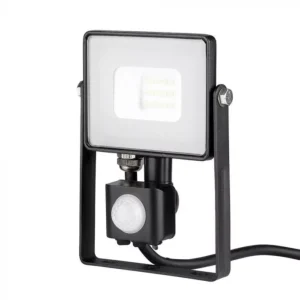 V-TAC LED reflektor Samsung Chip 10W 800lm 3000K, mozgásérzékelővel, fekete házzal - 436