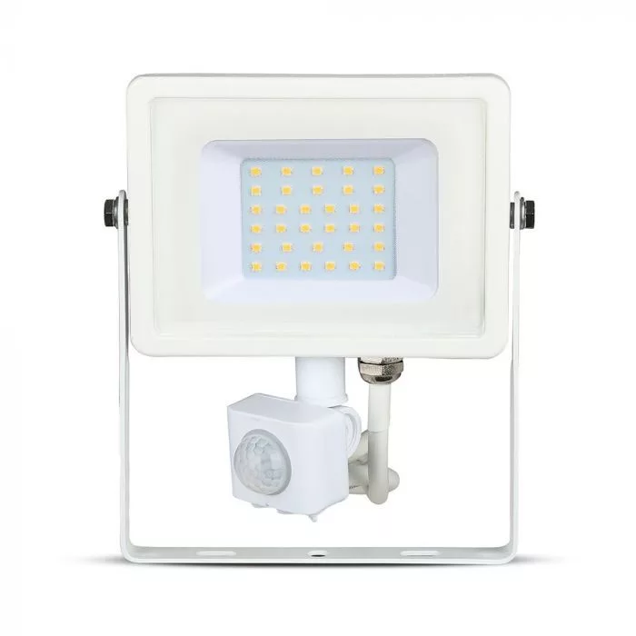 V-TAC LED reflektor Samsung Chip 30W 2400lm 6500K, mozgásérzékelővel, fehér házzal - 459 - Image 3