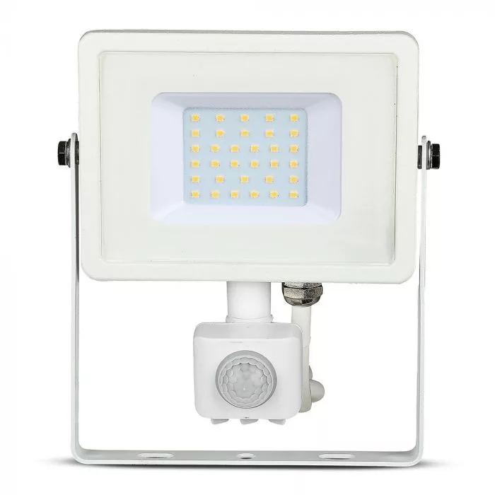 V-TAC LED reflektor Samsung Chip 30W 2400lm 6500K, mozgásérzékelővel, fehér házzal - 459 - Image 2